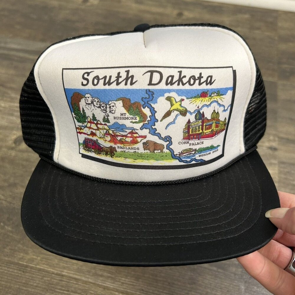 Vintage South Dakota Trucker Hat Mesh Snap Back Winner‎